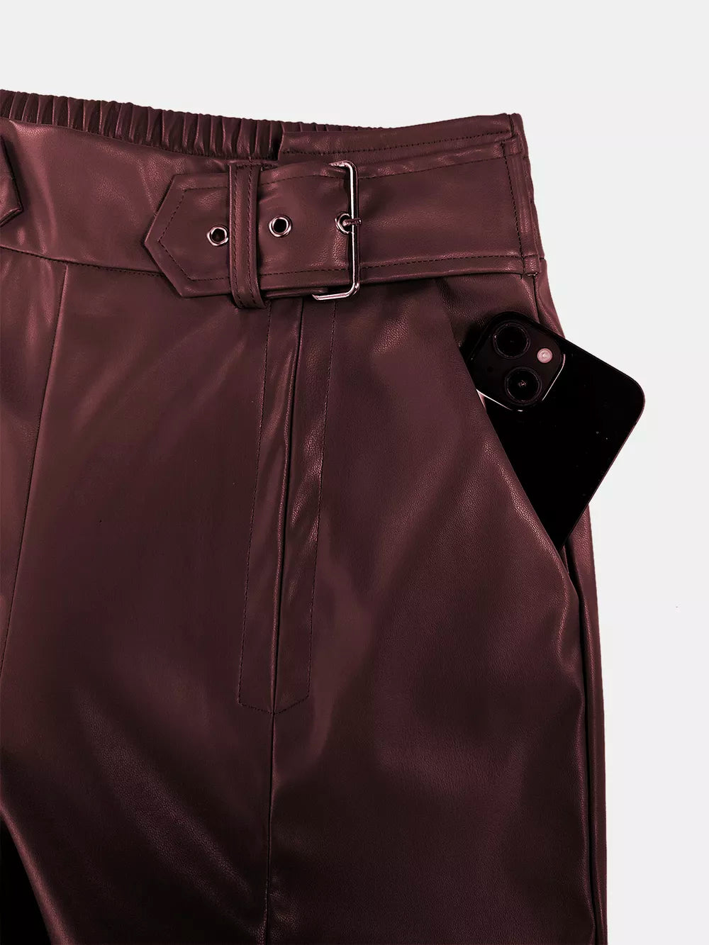 Half Elastic Waist Wide Leg Pants (6)