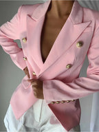 Decor Button Lapel Collar Blazer (8)