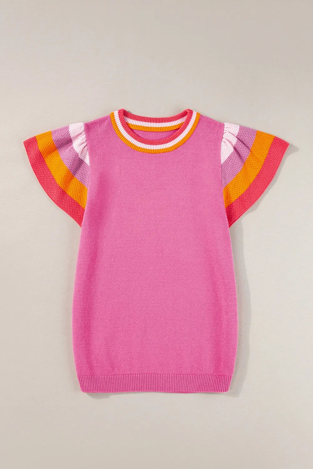 Block Round Neck Knit Top (4)