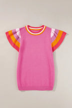 Block Round Neck Knit Top (4)