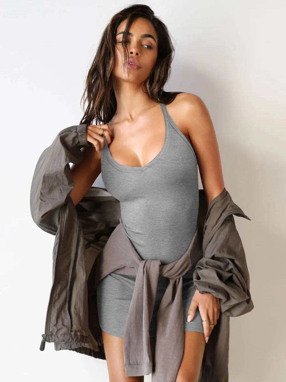 Scoop Neck Wide Strap Mini Dress (19)