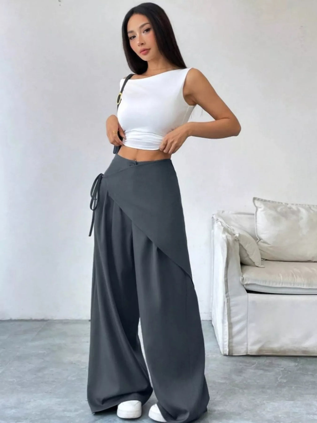 Wrap-front Wide-leg Pants (9)