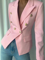 Decor Button Lapel Collar Blazer (11)