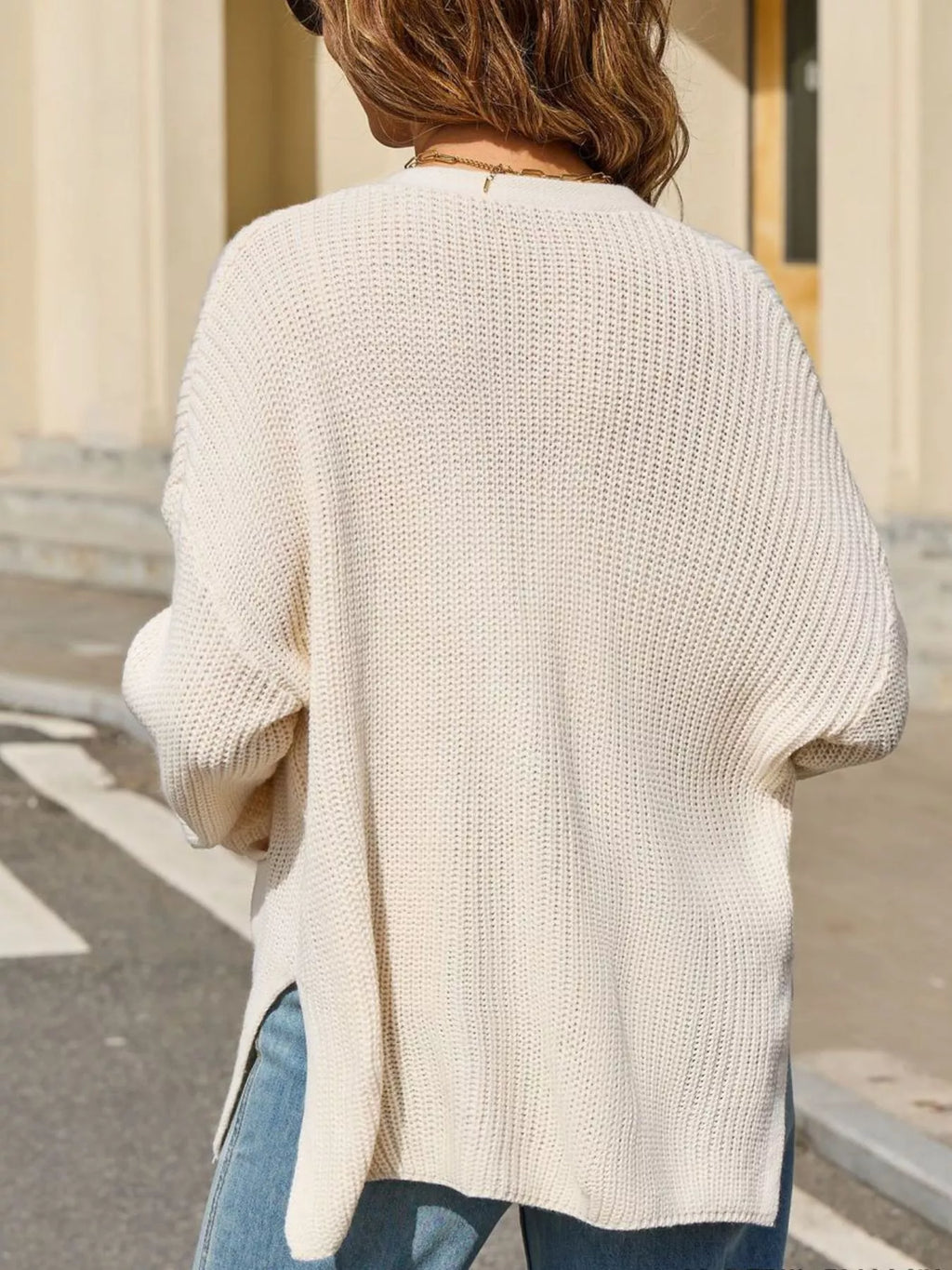 Oversized Knit Button-down Cardigan (5)
