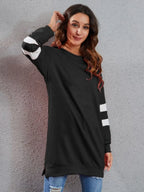 Full Size Striped Round Neck Long Sleeve T-shirt (8)