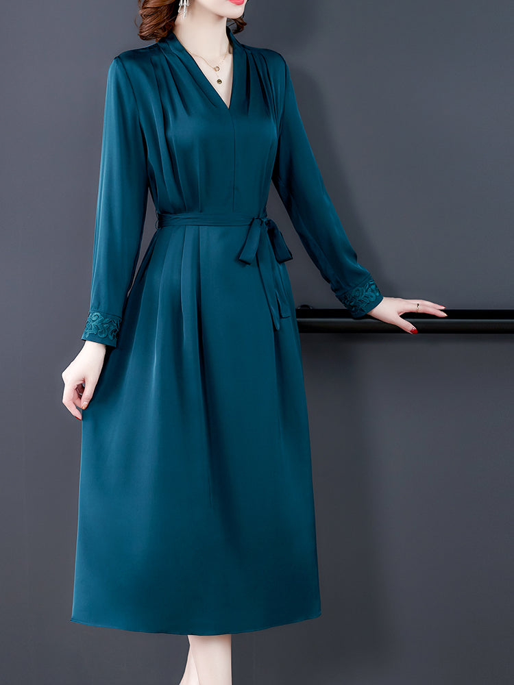 Heavy Silk Long-sleeved Dress Spring photo 1