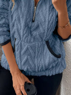 Full Size Sherpa Half Zip Sweatshirt Plus (6)