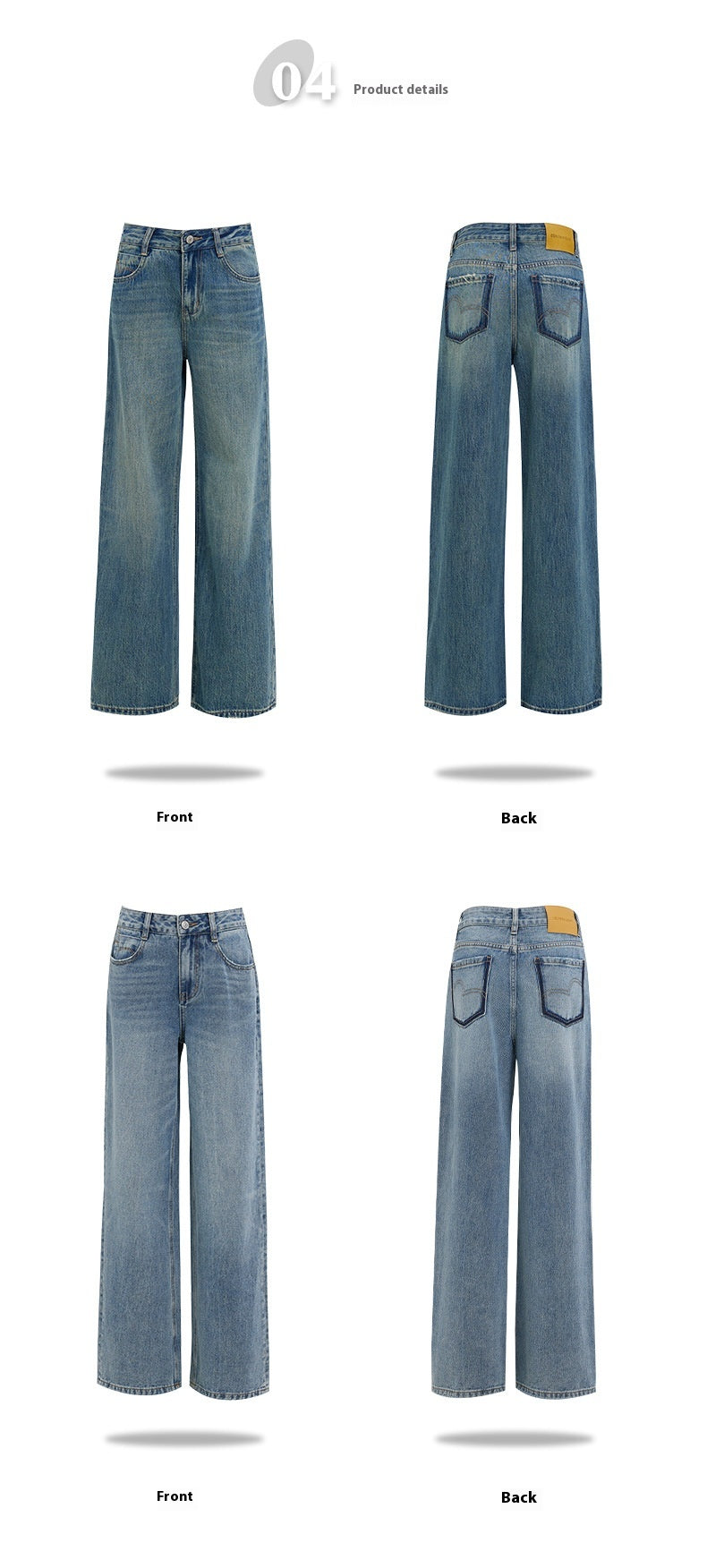 Wide Leg Jeans High Waist Baggy Straight Trousers photo 3