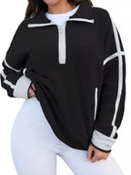 Half Zip Dropped Shoulder Sweatshirt (10)