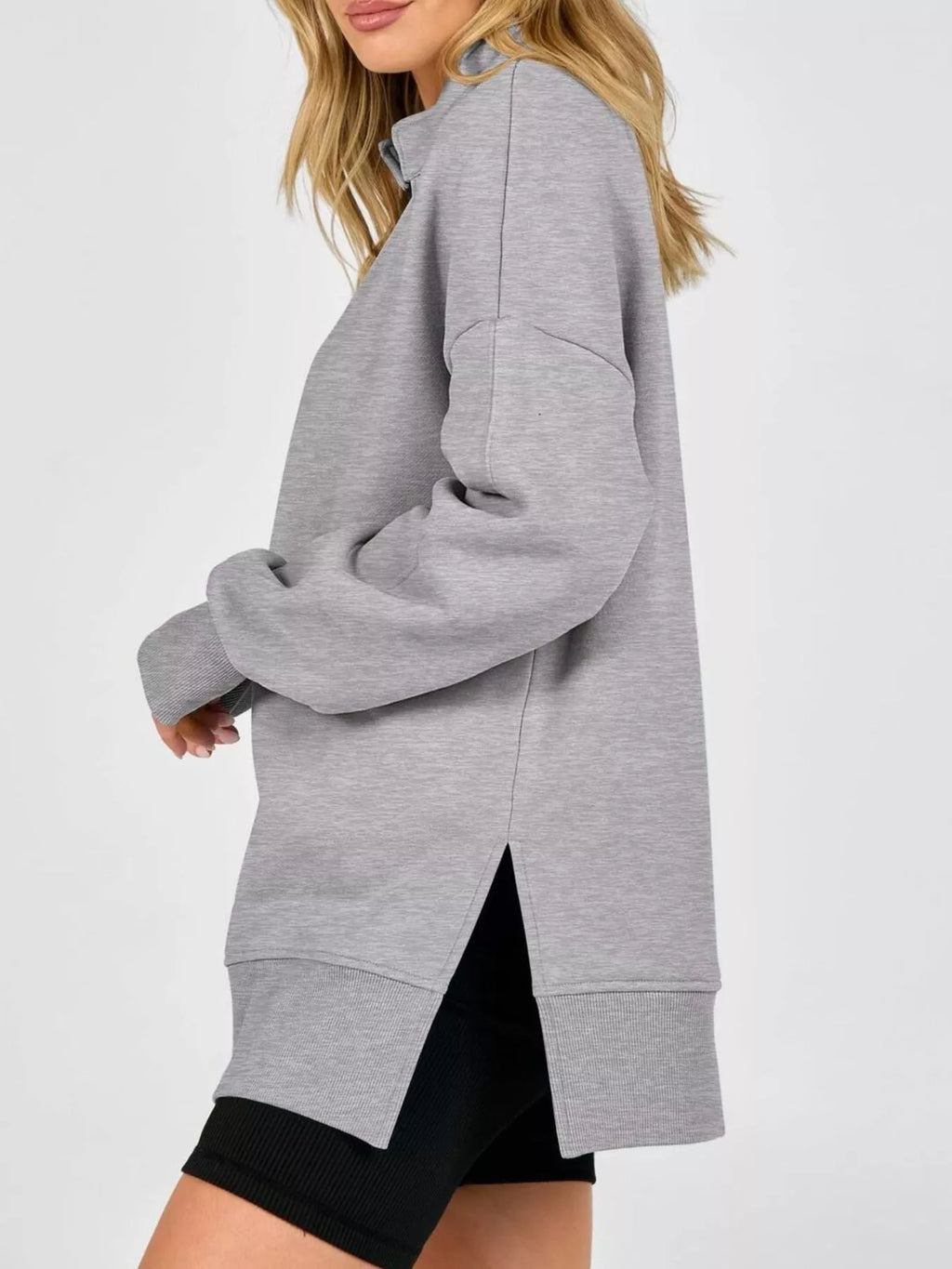 Quarter-zip Dropped Shoulder Sweatshirt (13)