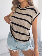 Striped Round Neck Knit Sweater (11)