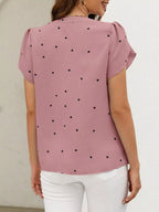 Heart Print Petal Sleeve Blouse (22)