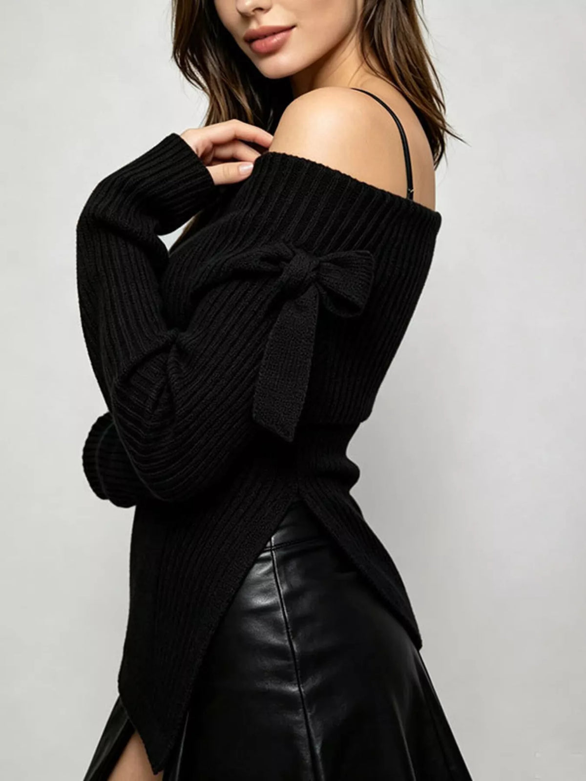 Off-shoulder Ribbed Knit Top (12)