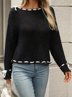 Dropped Shoulder Long Sleeve Sweater (5)