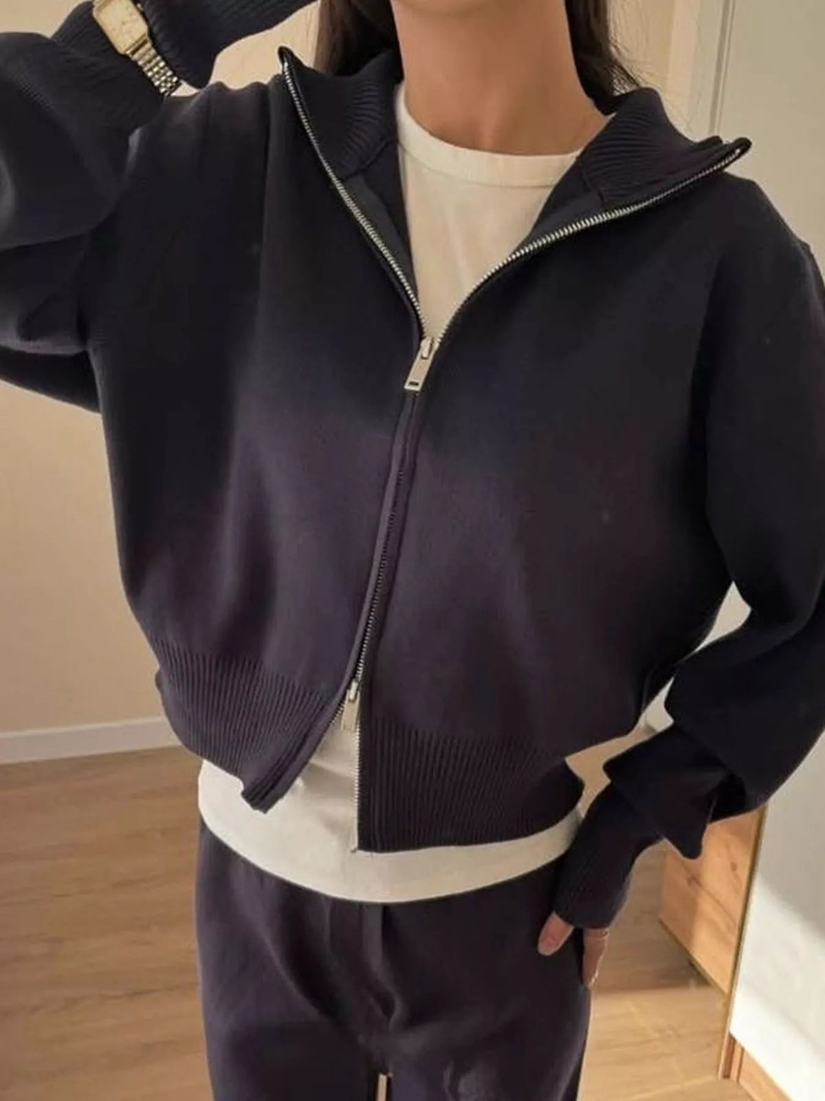Zip-up Hoodie Pants Set (9)