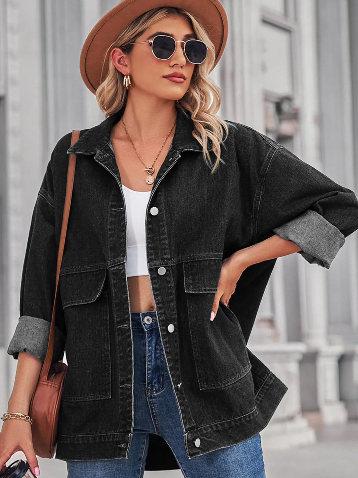 Button Up Long Sleeve Denim Jacket (29)