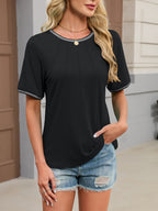 Contrast Trim Short Sleeve T-shirt (9)