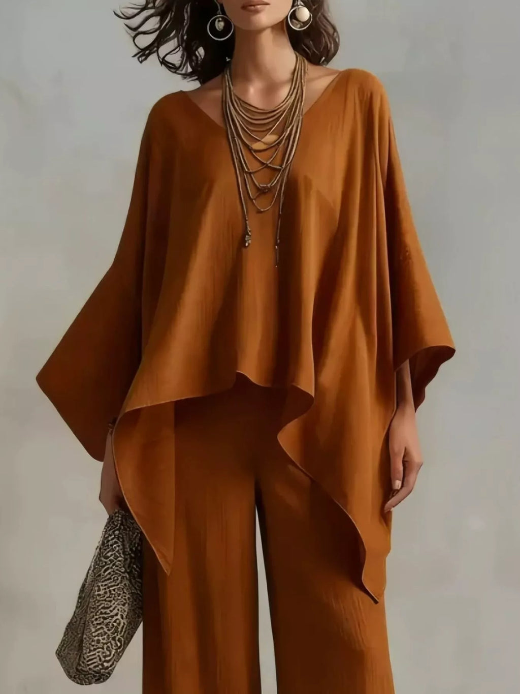 V-neck Wide-leg Two-piece Set (4)