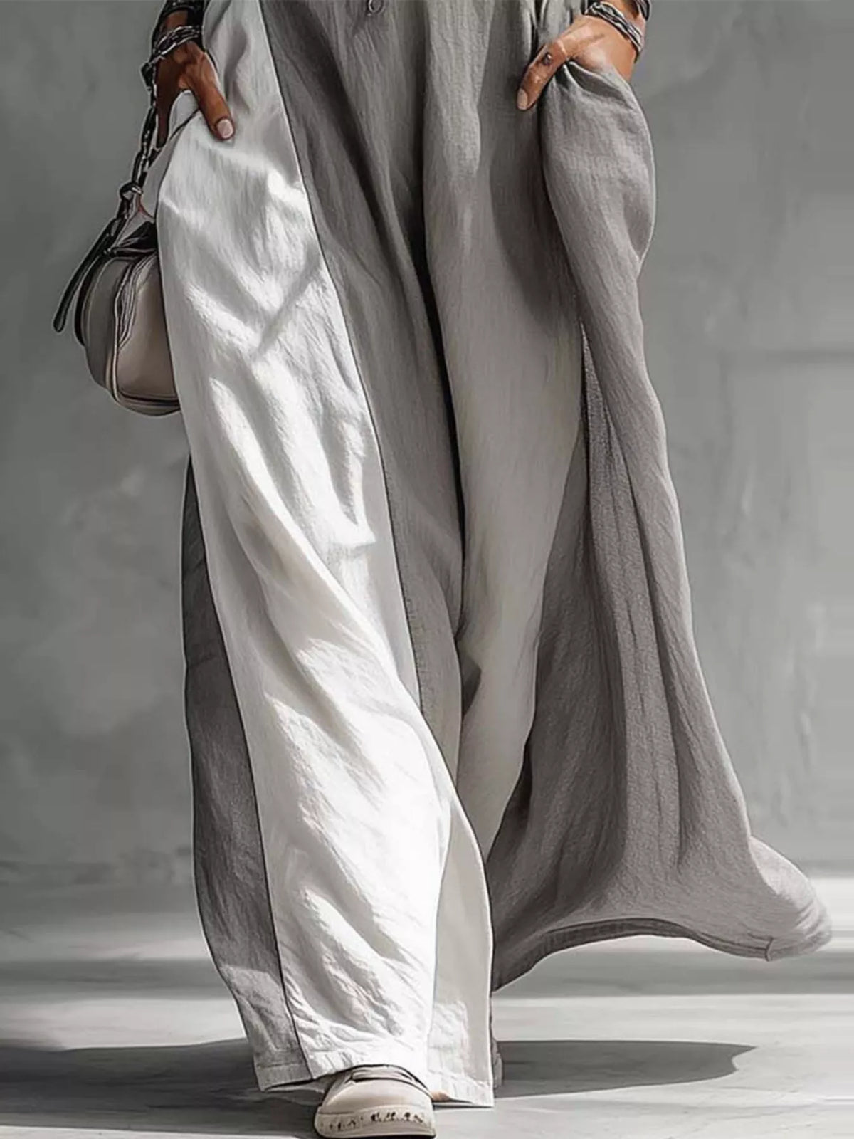 Two-tone Sleeveless Maxi Dress (4)