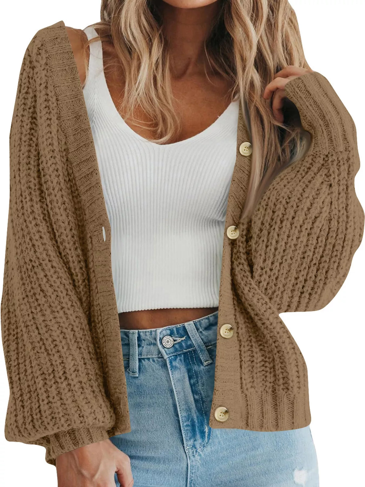Full Size Chunky Knit Button-down Cardigan Plus (22)