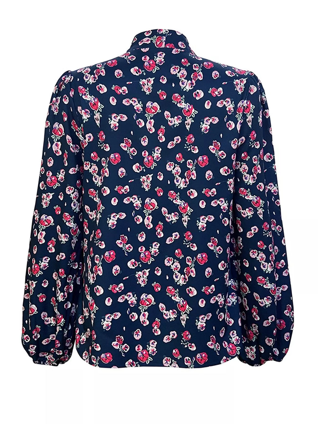 Printed Bow-tie Neck Long Sleeve Blouse (16)