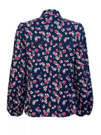 Printed Bow-tie Neck Long Sleeve Blouse (16)