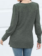 Decorative Button Square Neck Top (9)