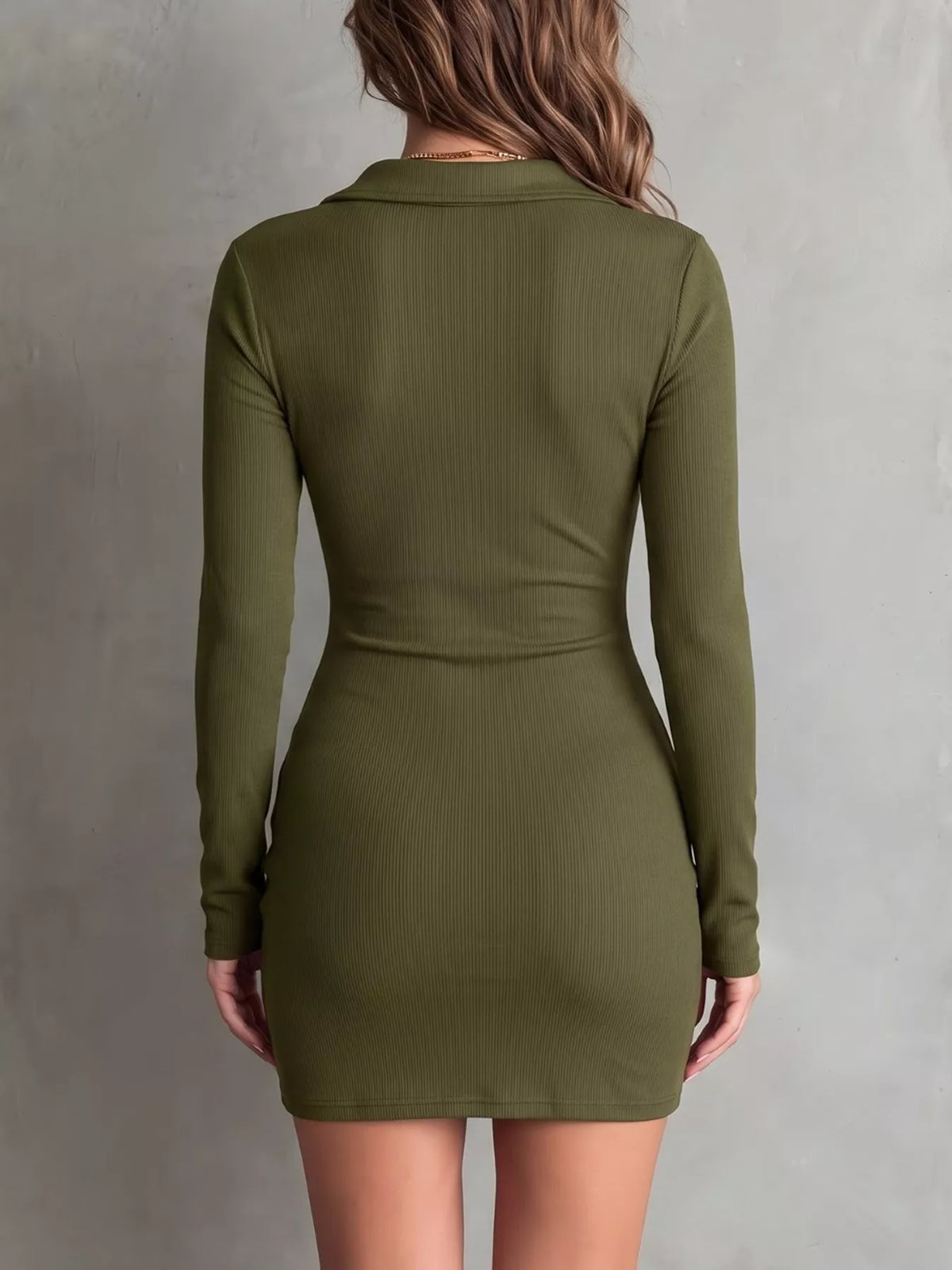 Button-down Bodycon Mini Dress (9)