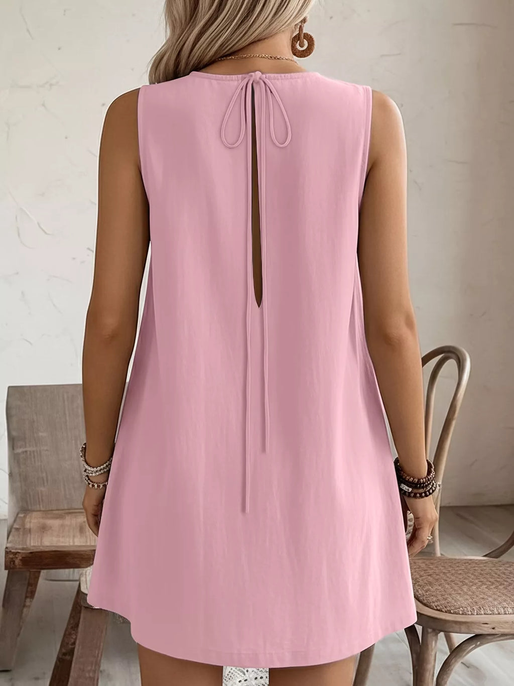 Frill Sleeveless Round Neck Dress (17)