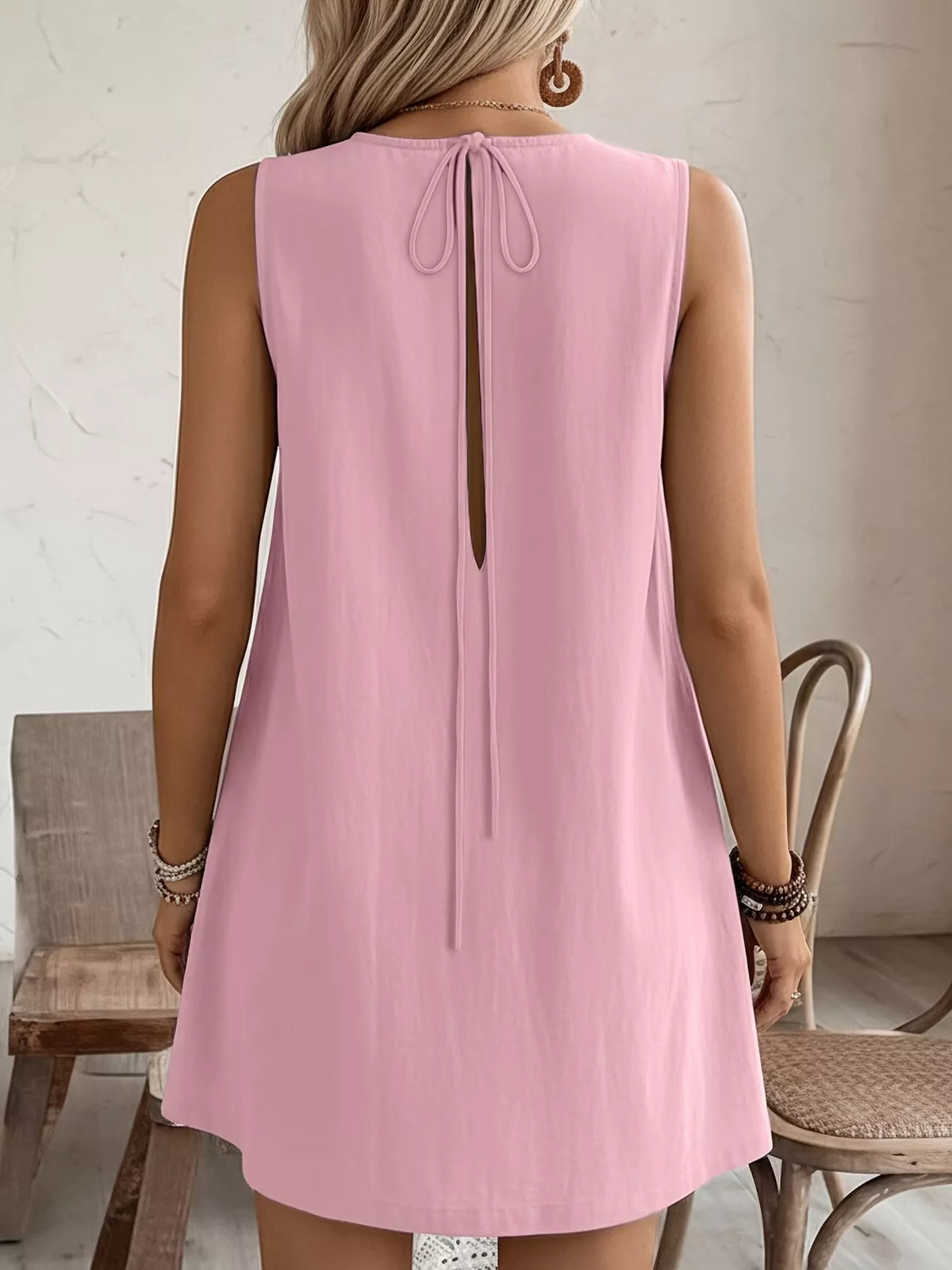 Frill Sleeveless Round Neck Dress (17)