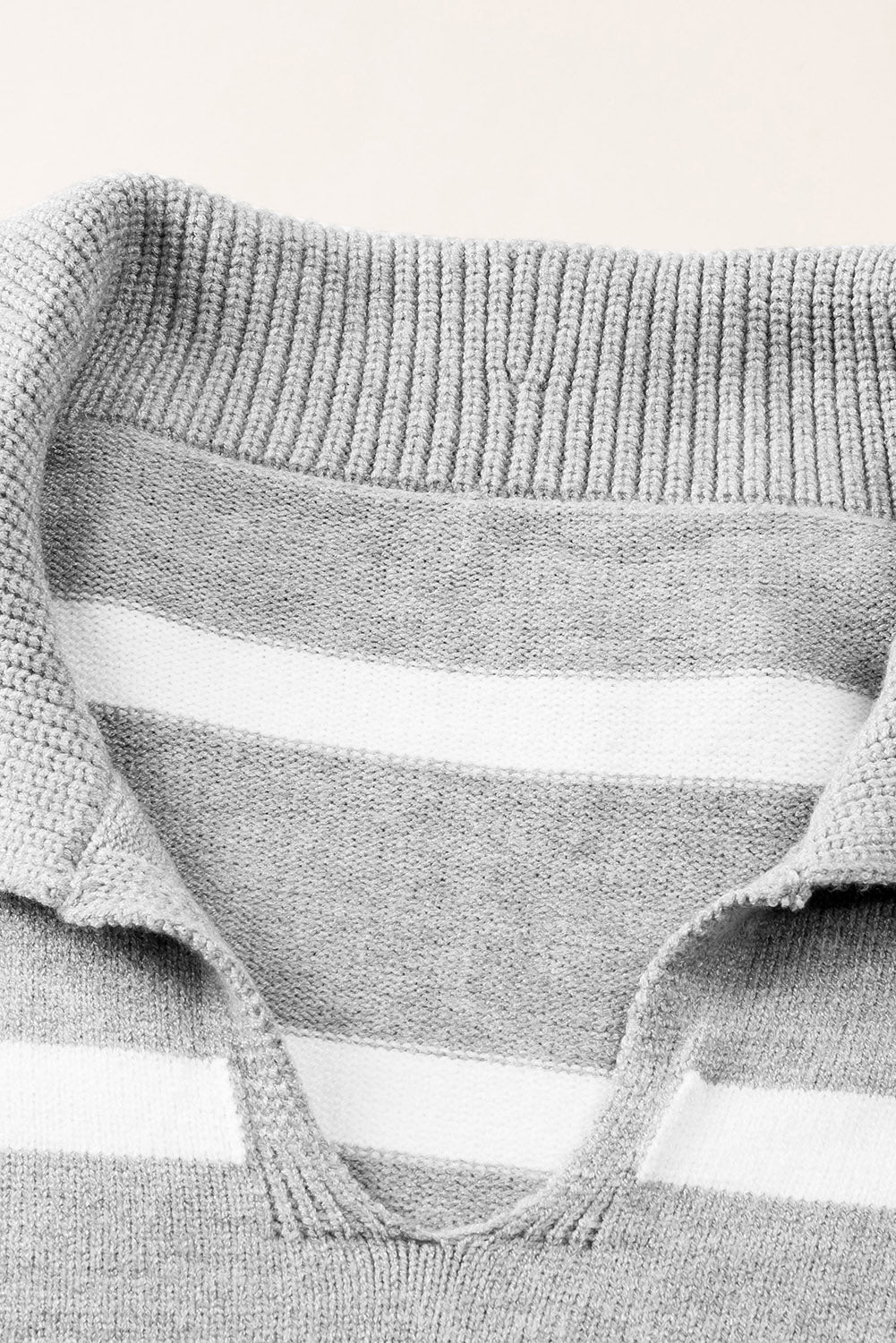 Striped Collared Neck Slit Sweater (13)
