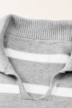 Striped Collared Neck Slit Sweater (13)
