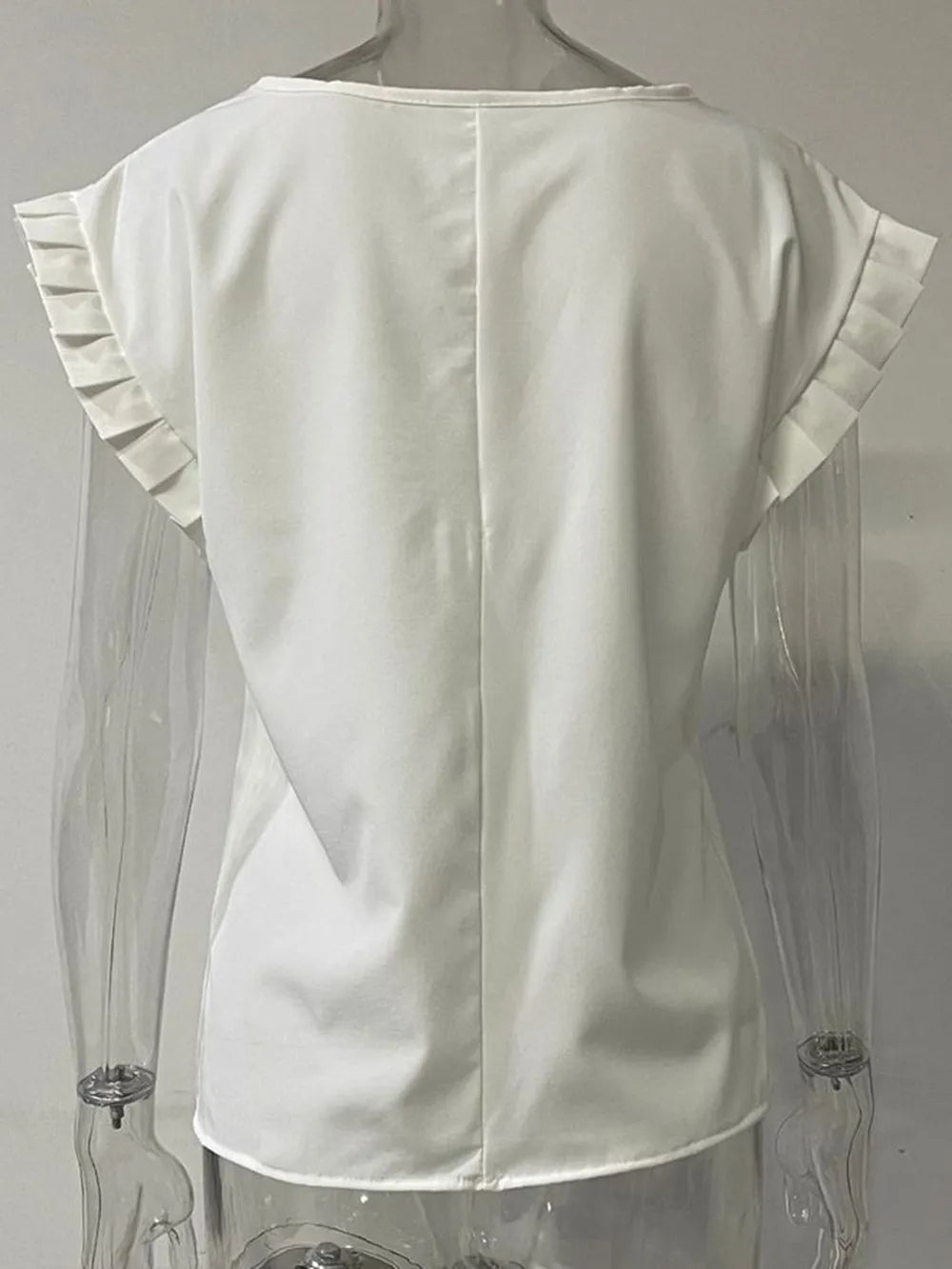 Ruffled Round Neck Cap Sleeve Blouse (12)