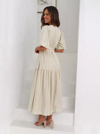 Tiered Puff Sleeve Midi Dress (12)