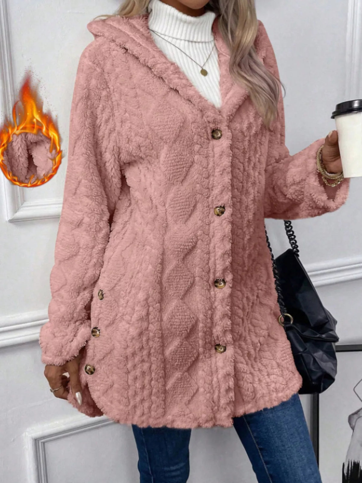 Full Size Button-down Hooded Outerwear Plus (29)