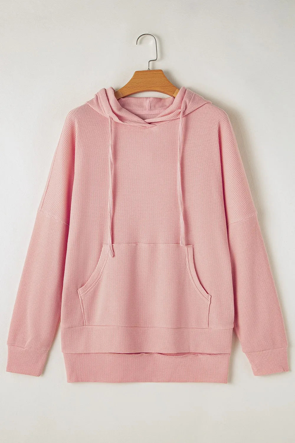 Waffle-knit Long Sleeve Hoodie (18)