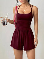 Ruched Spaghetti Strap Romper (8)