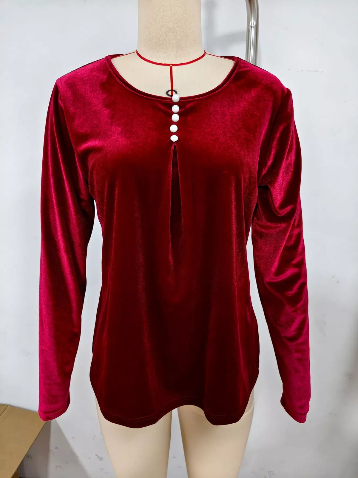 Velvet Long Sleeve Ruched Top (11)