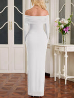 Off-shoulder Ruched Maxi Dress (23)