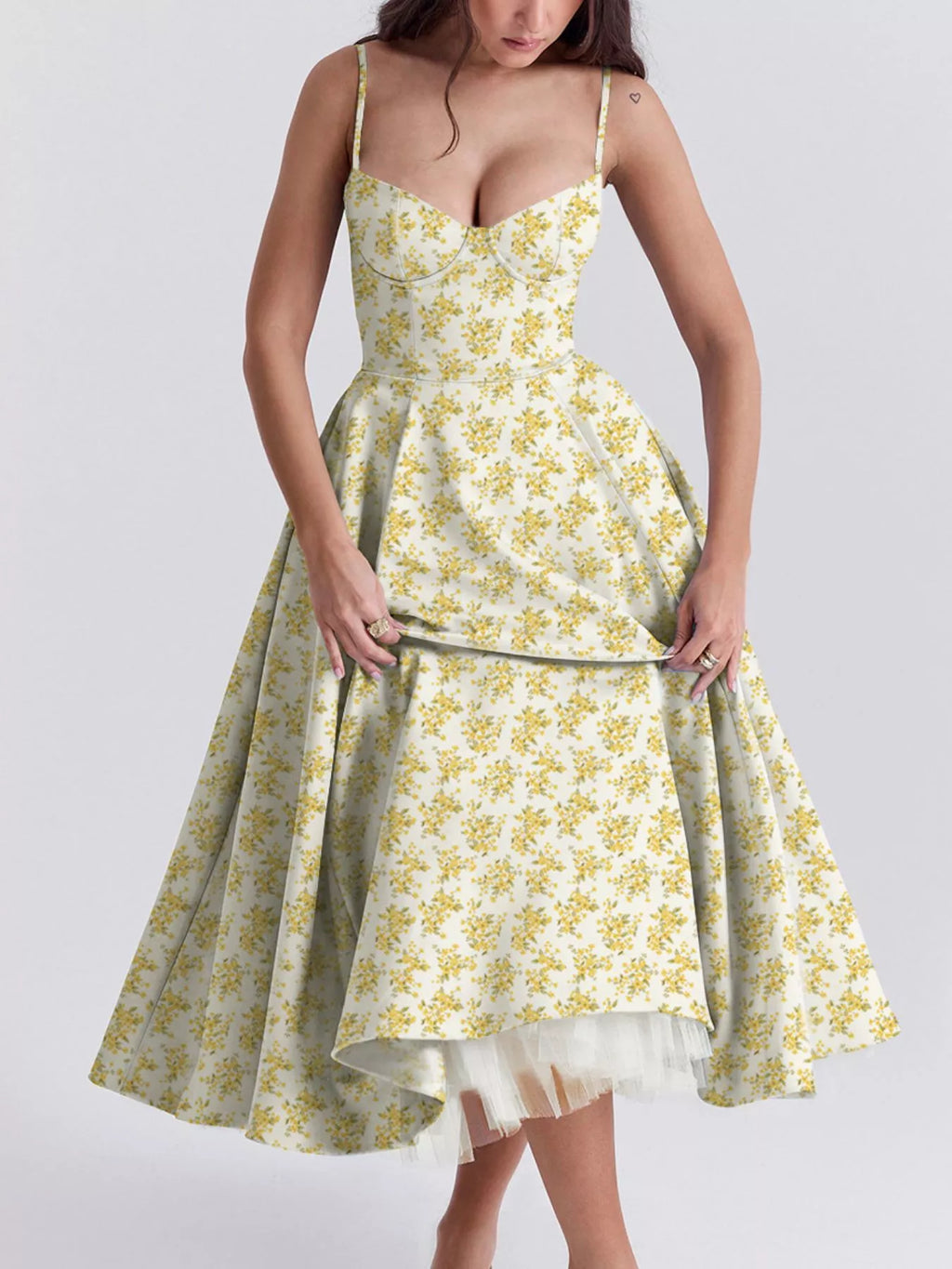 Sweetheart Neck A-line Midi Dress (21)