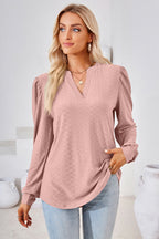 V-neck Puff Sleeve Blouse (26)