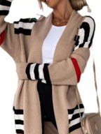 Striped Longline Open Front Cardigan (11)