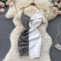 Contrast Panel Chic Slip Dress variant CJLY148222801AZ|CJLY148222802BY