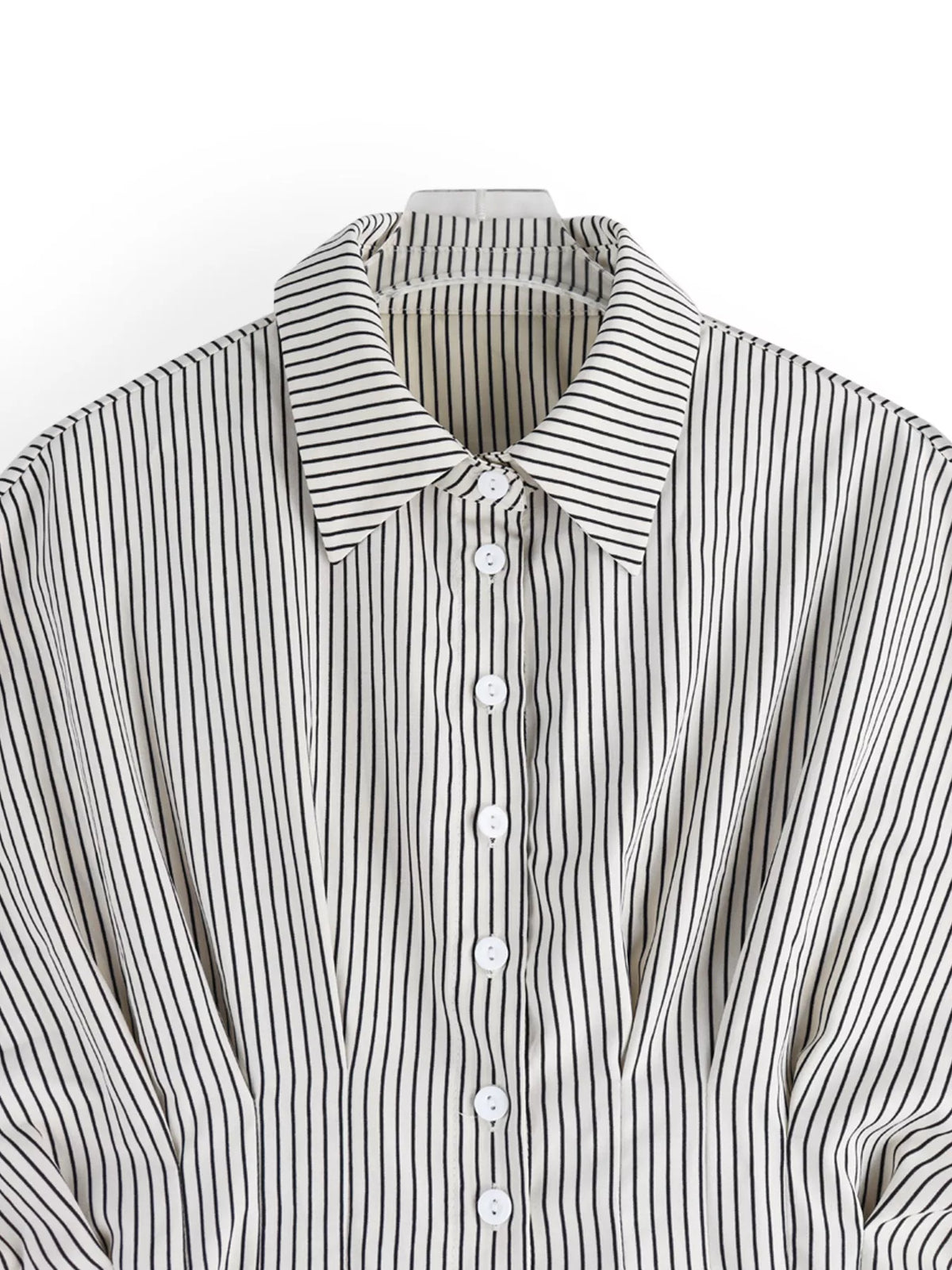 Striped Cinched Waist Shirt (2)