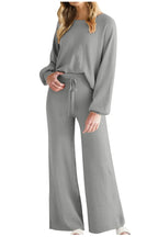 Round Neck Long Sleeve Top Pants Set (12)