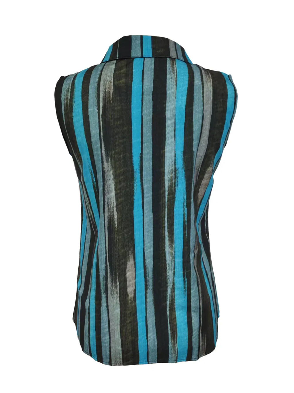 Button Detail Striped Sleeveless Shirt (2)