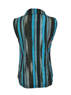 Button Detail Striped Sleeveless Shirt (2)