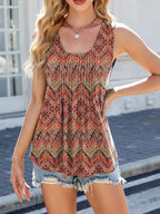 Printed Scoop Neck Wide Strap Tank (20)