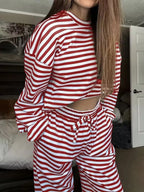 Striped Long Sleeve Top Pants Set (13)