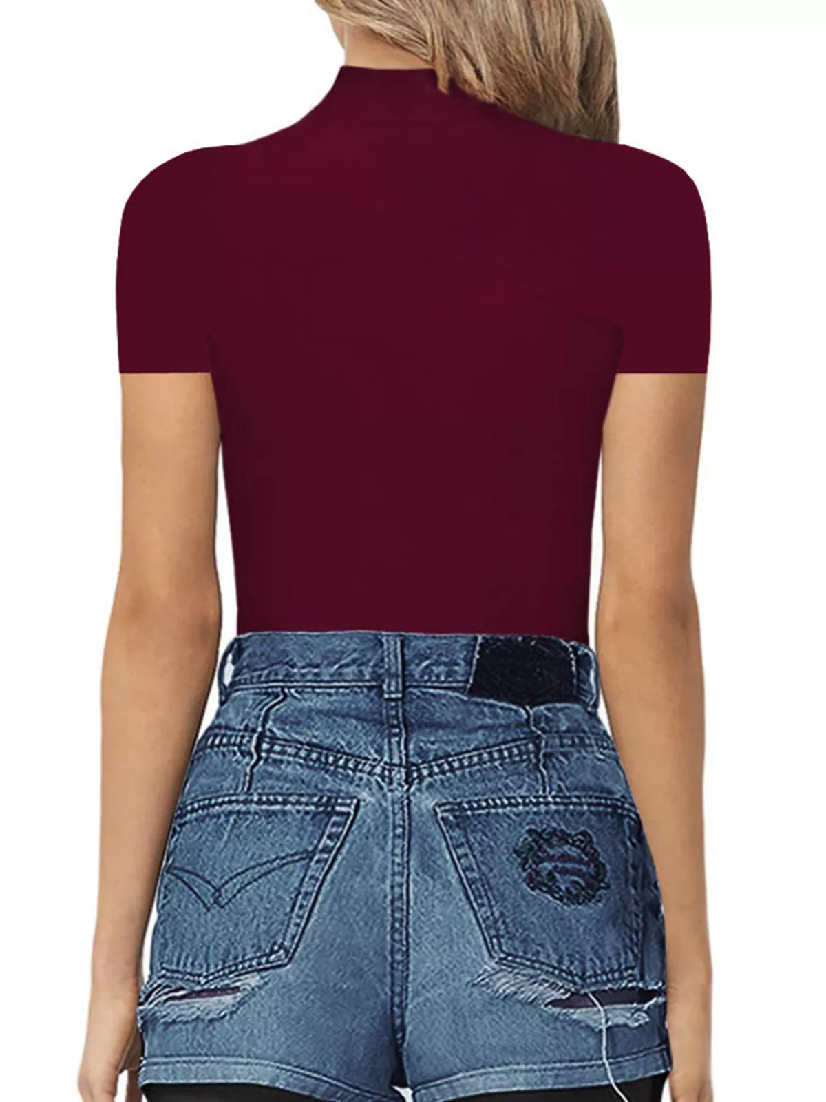 Mock Neck Short Sleeve Bodysuit (18)
